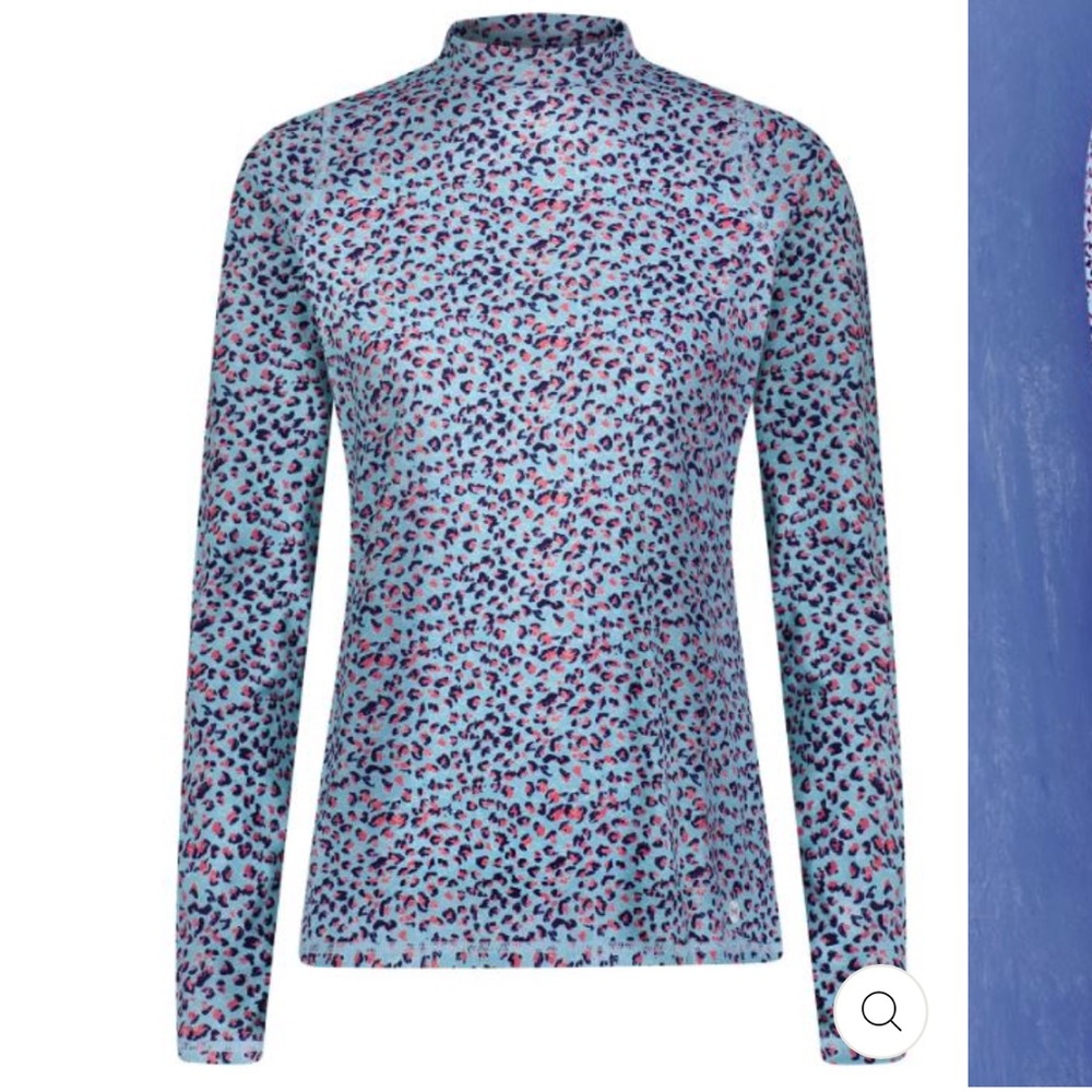 NWT Movetes Sun Flex Mock Long Sleeve - Boathouse Blue